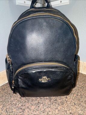 Coach Black Leather Backpack EUC